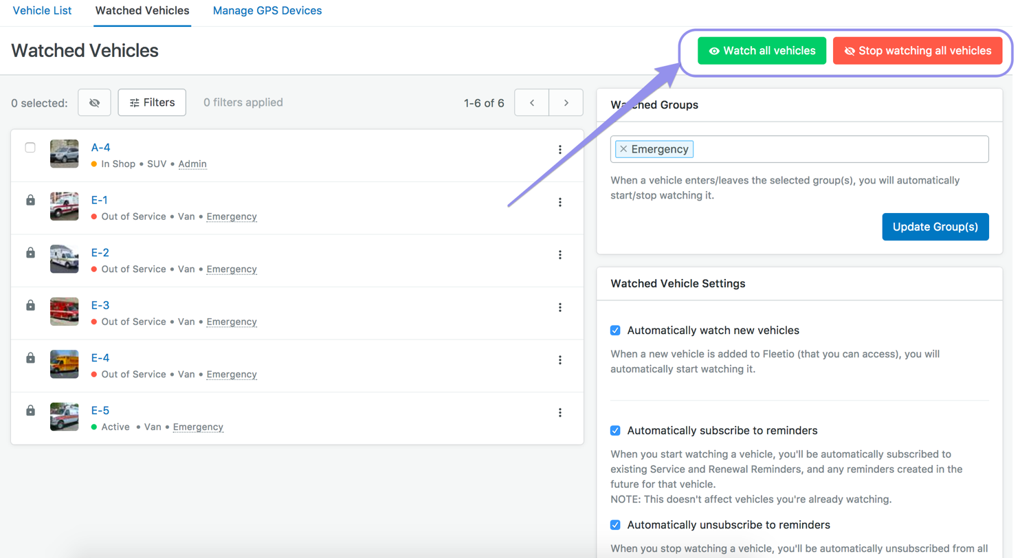 watch all vehicles