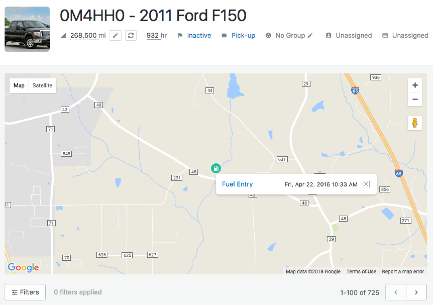 vehicle location history fuel