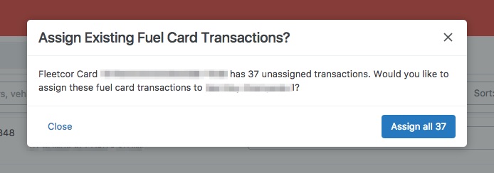 fuel card unassigned transactions