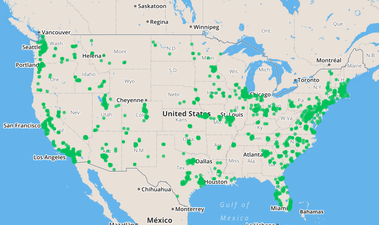 Jiffy lube map