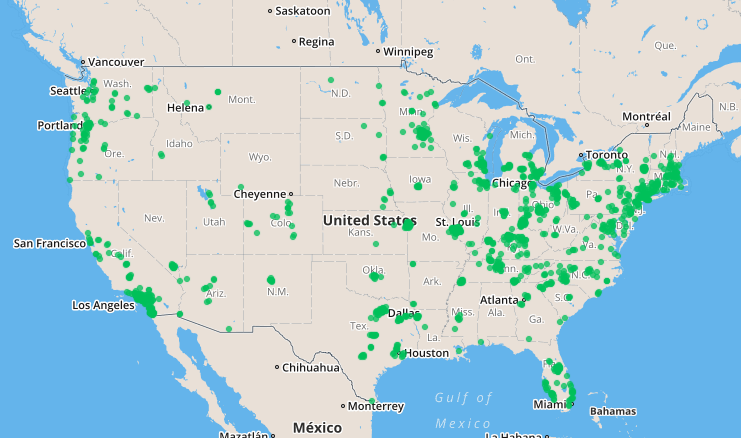 Valvoline map